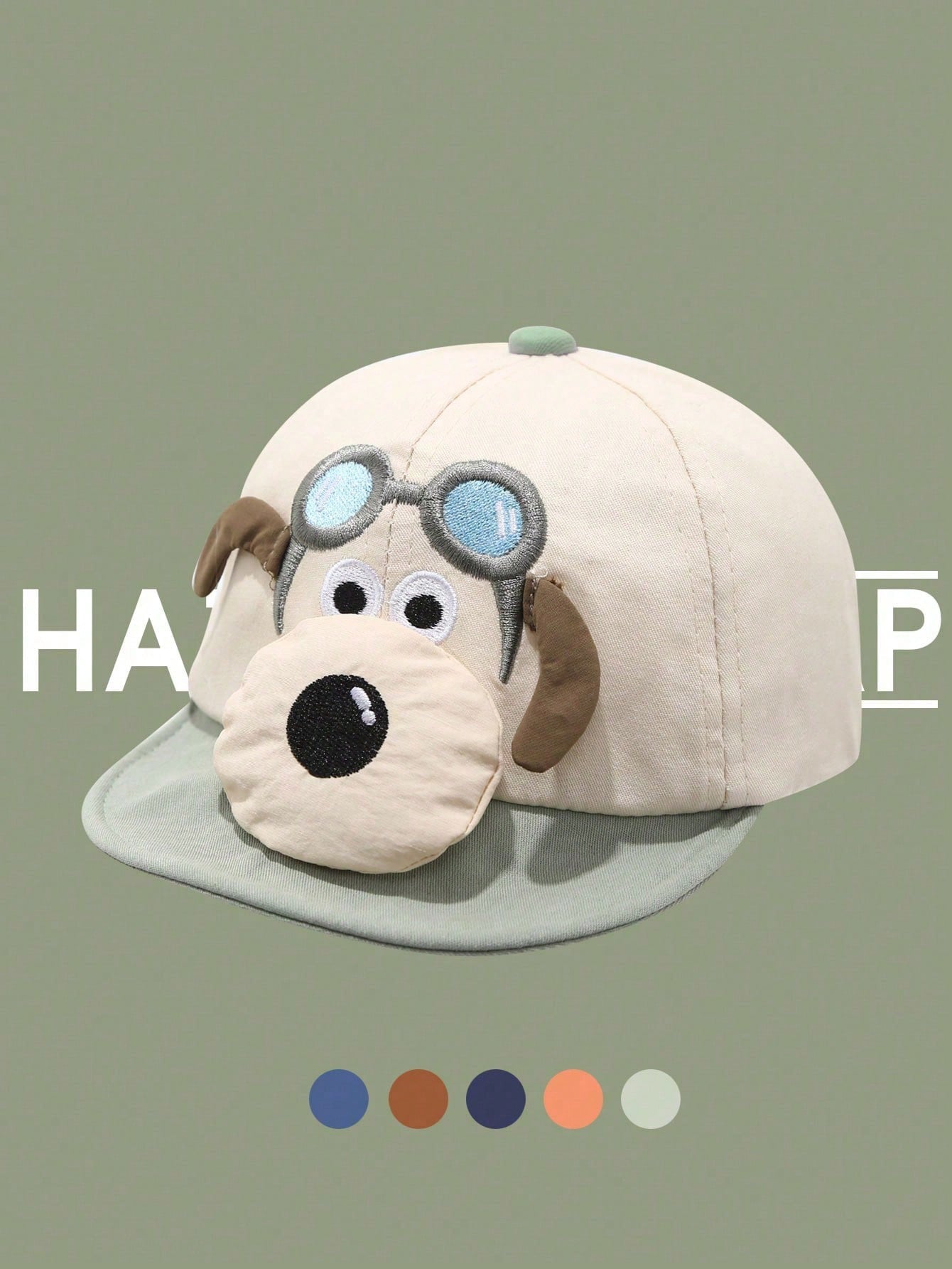 Puppy Design Baseball Cap Green