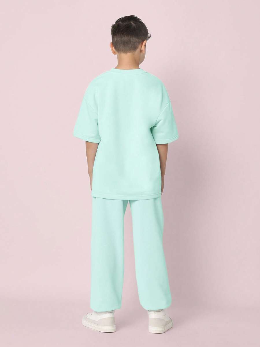 Tween Boys Comfy Oversized Fit Short Sleeve Tee And Jogger