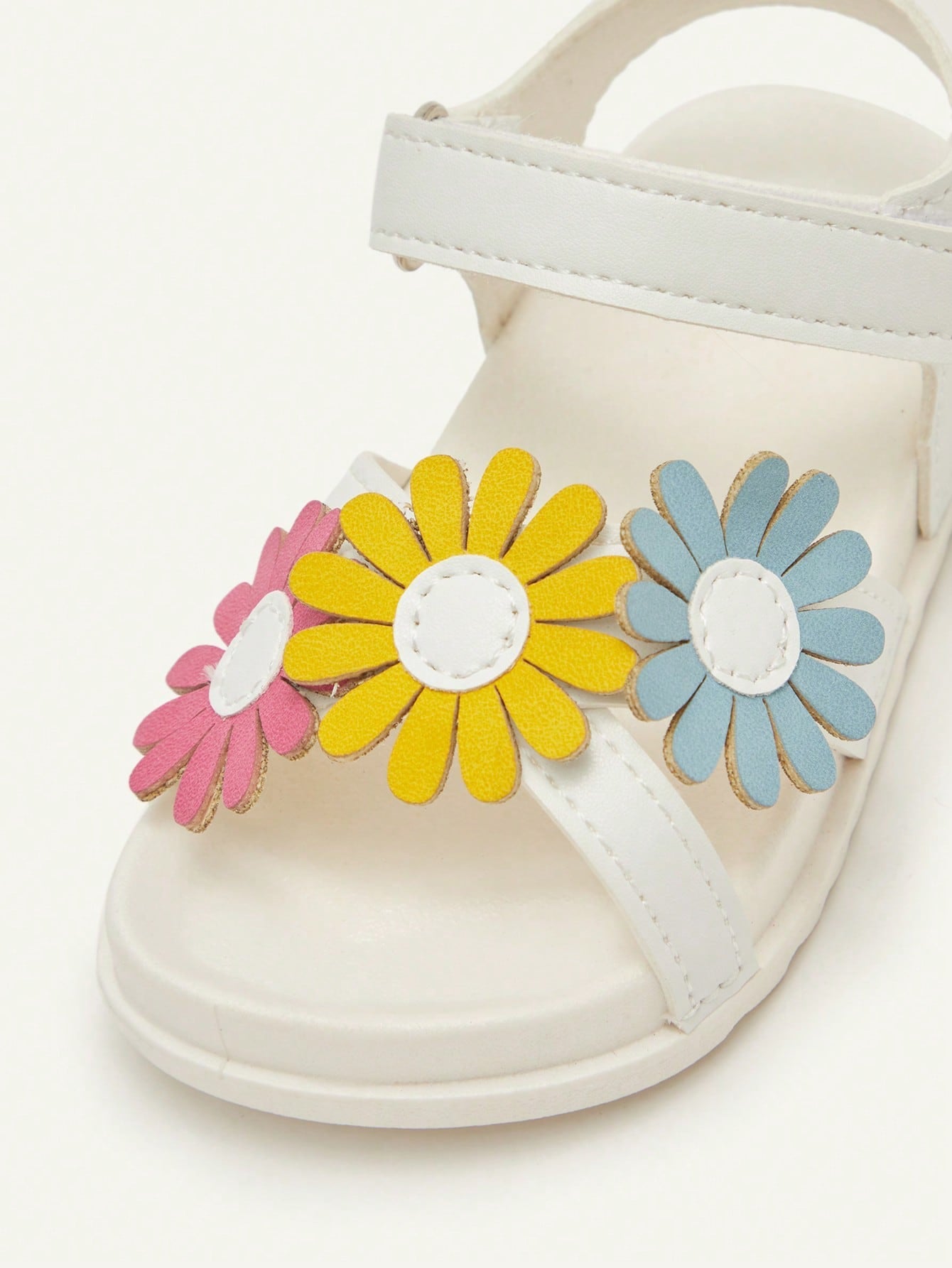 Cozy Pixies 1 Pair Cute Toddler Girls' Hook And Loop 3D Flower Princess