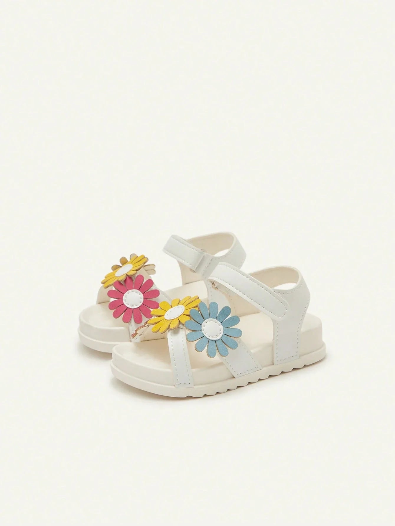 Cozy Pixies 1 Pair Cute Toddler Girls' Hook And Loop 3D Flower Princess