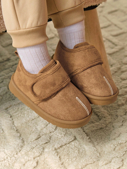 Pixies Boys/Girls Camel Color Fashion Faux Toe Design Thermal Lined Warm Winter Shoes