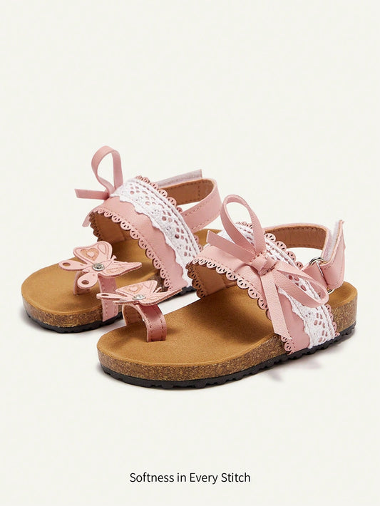 Mummy & Mee, Cozy Pixies Fashionable & Cute Butterfly Open Toe Casual Flat Sandals For Toddler Girls