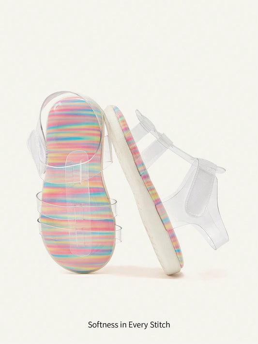 Cozy Pixies 1 Pair Versatile Cute Transparent Jelly Casual Flat Sandals