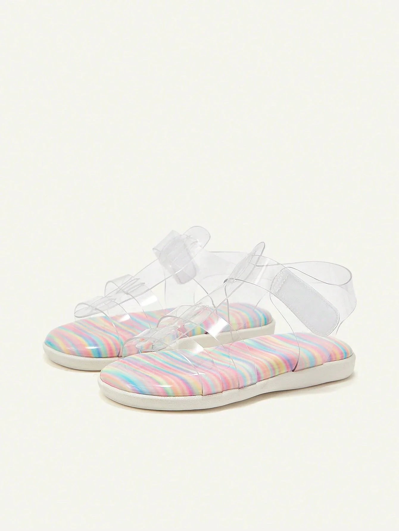 Cozy Pixies 1 Pair Versatile Cute Transparent Jelly Casual Flat Sandals