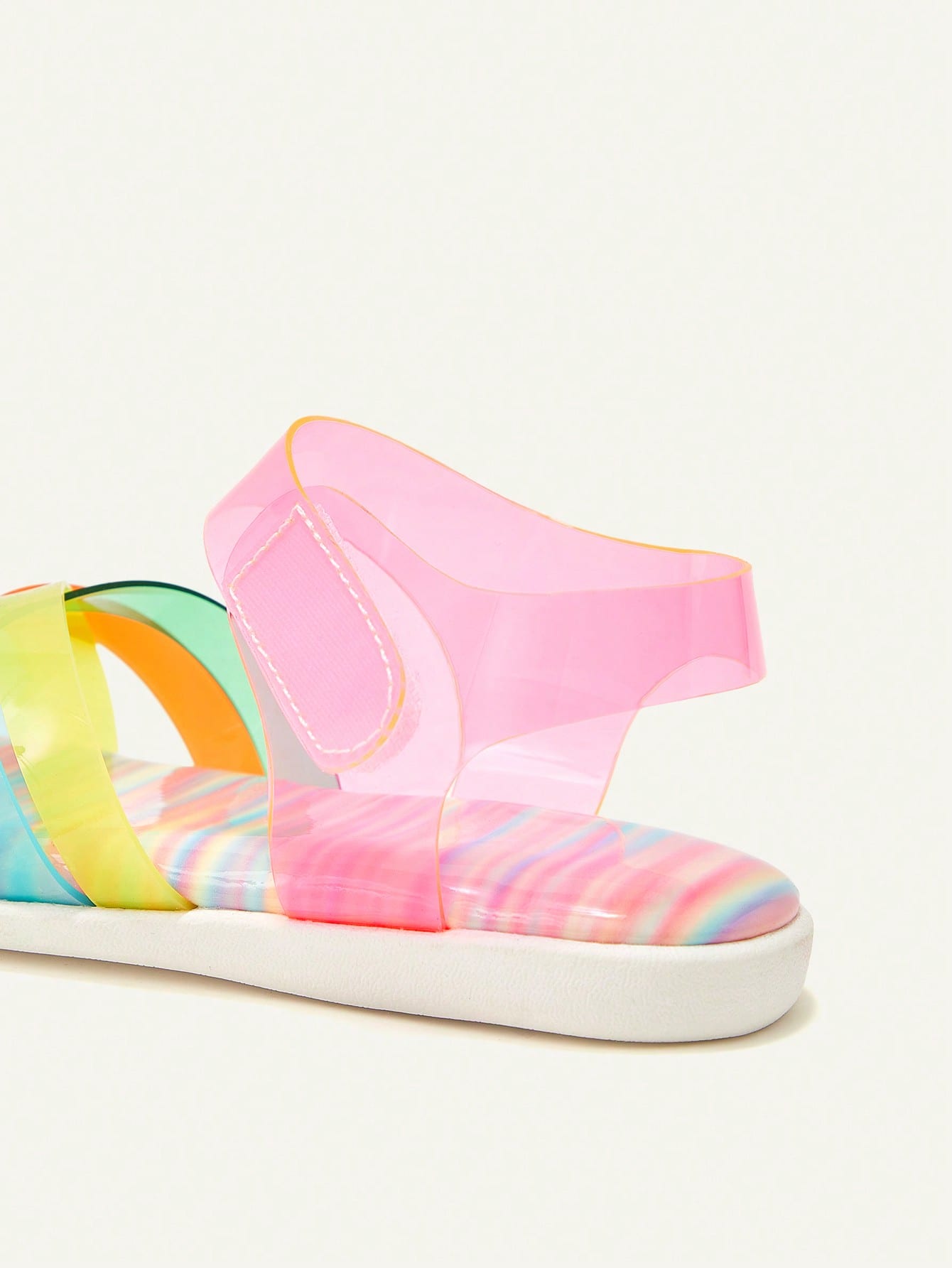 Cozy Pixies 1 Pair Transparent Color block Casual Toddler Girls Open Toe Flat Sandals