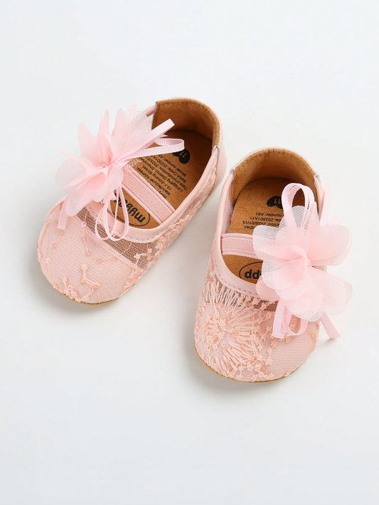 Mummy & Mee, Infant Girls' Mary Jane Shoes, Non-Slip Rubber Sole Ballet Flats Pink