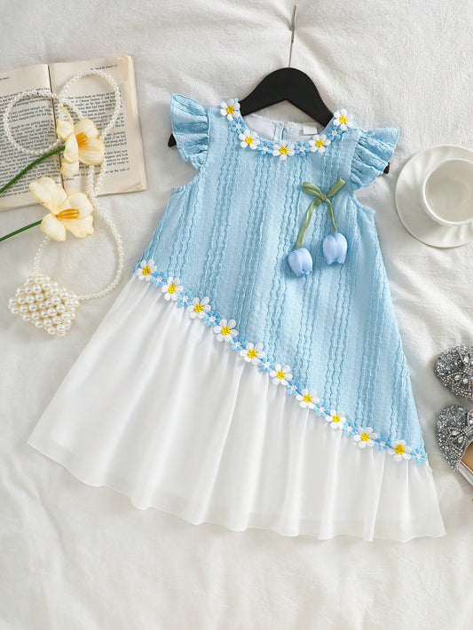 Mummy & Mee, Genkimix Kids Girls Sleeveless Knit Dress, Textured Fabric