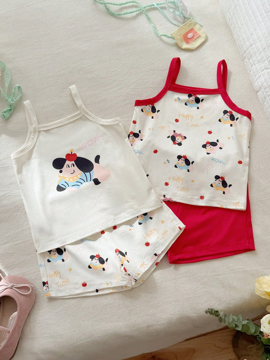 Mummy & Mee, Babygirl The Summer Multi-Color Halter Top Dress And Shorts Set