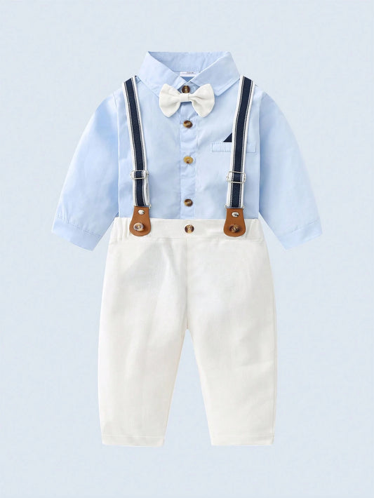 Mummy & Mee, Cozy Pixies 2pcs Infant/Baby Boy Set - Sailboat Print Colorful Striped Collared Long Sleeve