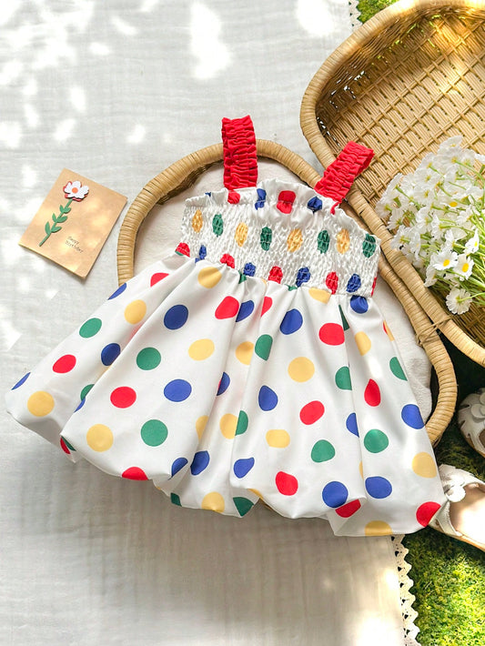Mummy & Mee, Vintaside Kids Baby Girls' Summer Polka Dot Pattern Cute Sweet Style Spaghetti Strap Dress