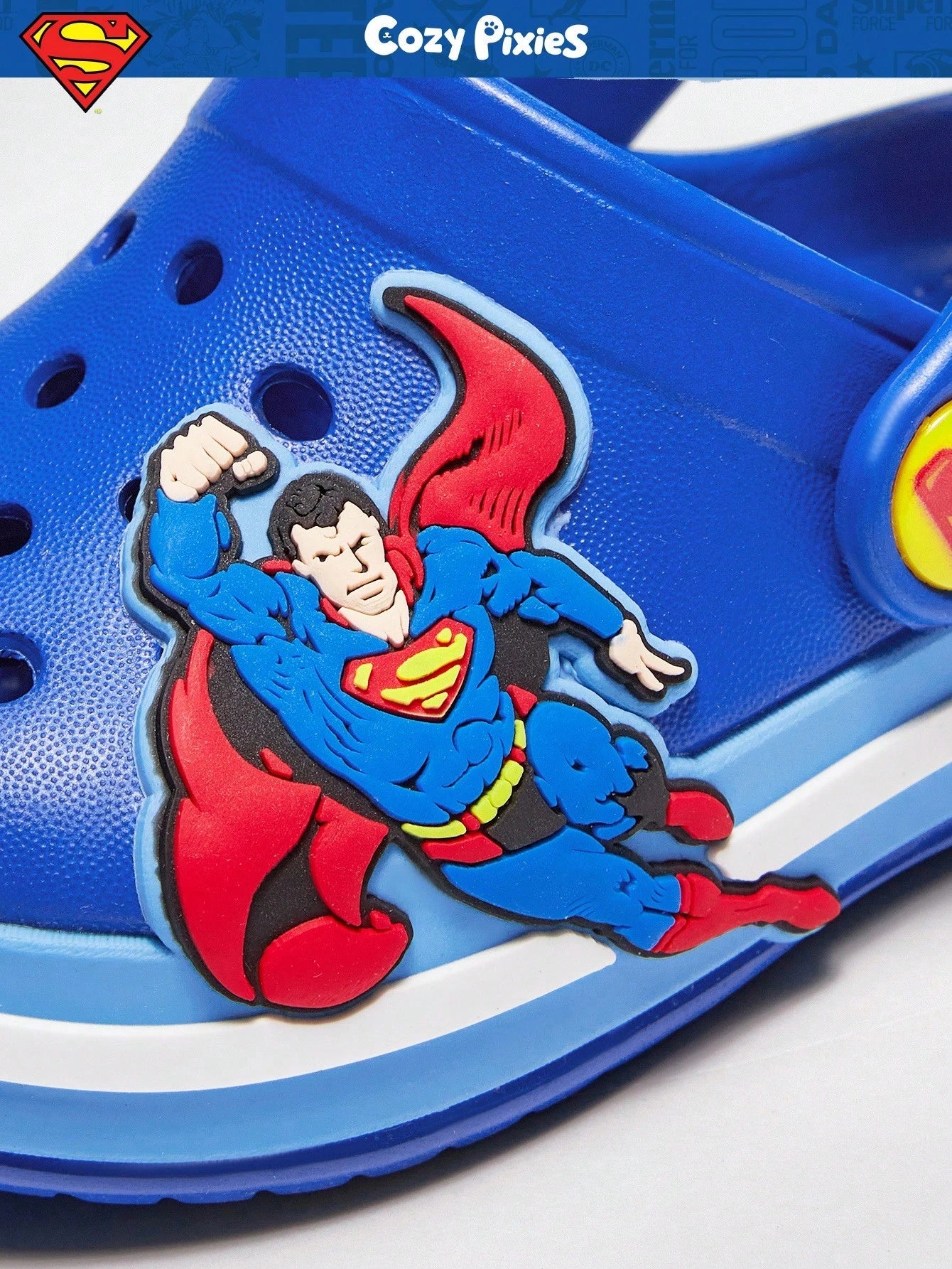 SUPERMAN X Cozy Pixies 1 Pair Fashionable, Cute & Versatile Blue Summer Slipper