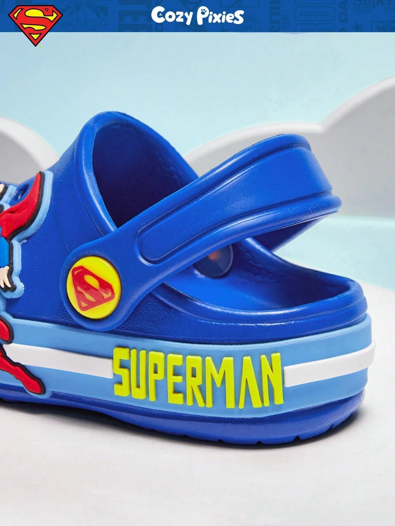 SUPERMAN X Cozy Pixies 1 Pair Fashionable, Cute & Versatile Blue Summer Slipper