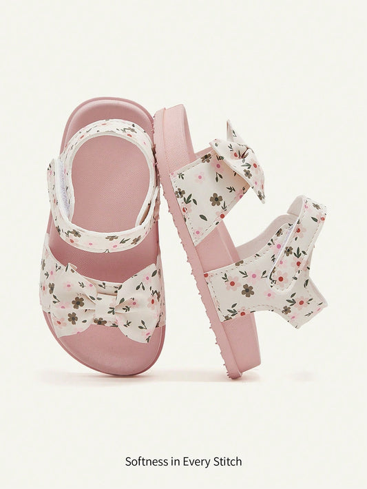 Cozy Pixies 1 Pair of Floral Cute Children's Lightweight White Baby Flat Sandals