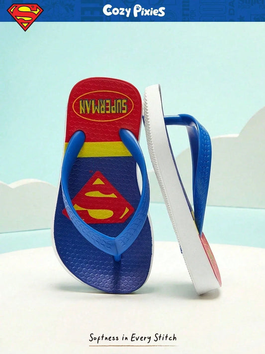 SUPERMAN X Cozy Pixies Summer Fun Pattern Baby Non-Slip Beach Slippers