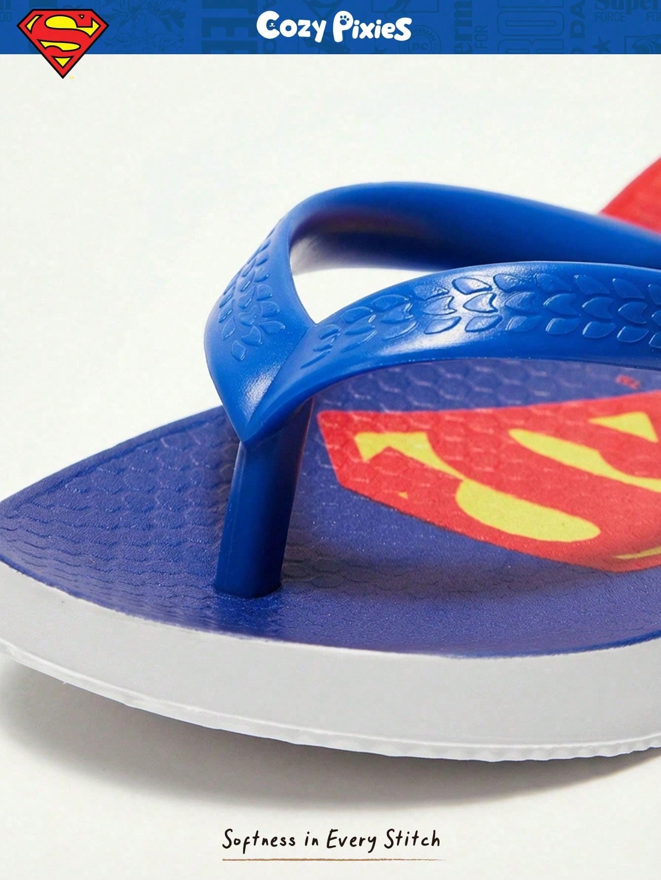 SUPERMAN X Cozy Pixies Summer Fun Pattern Baby Non-Slip Beach Slippers