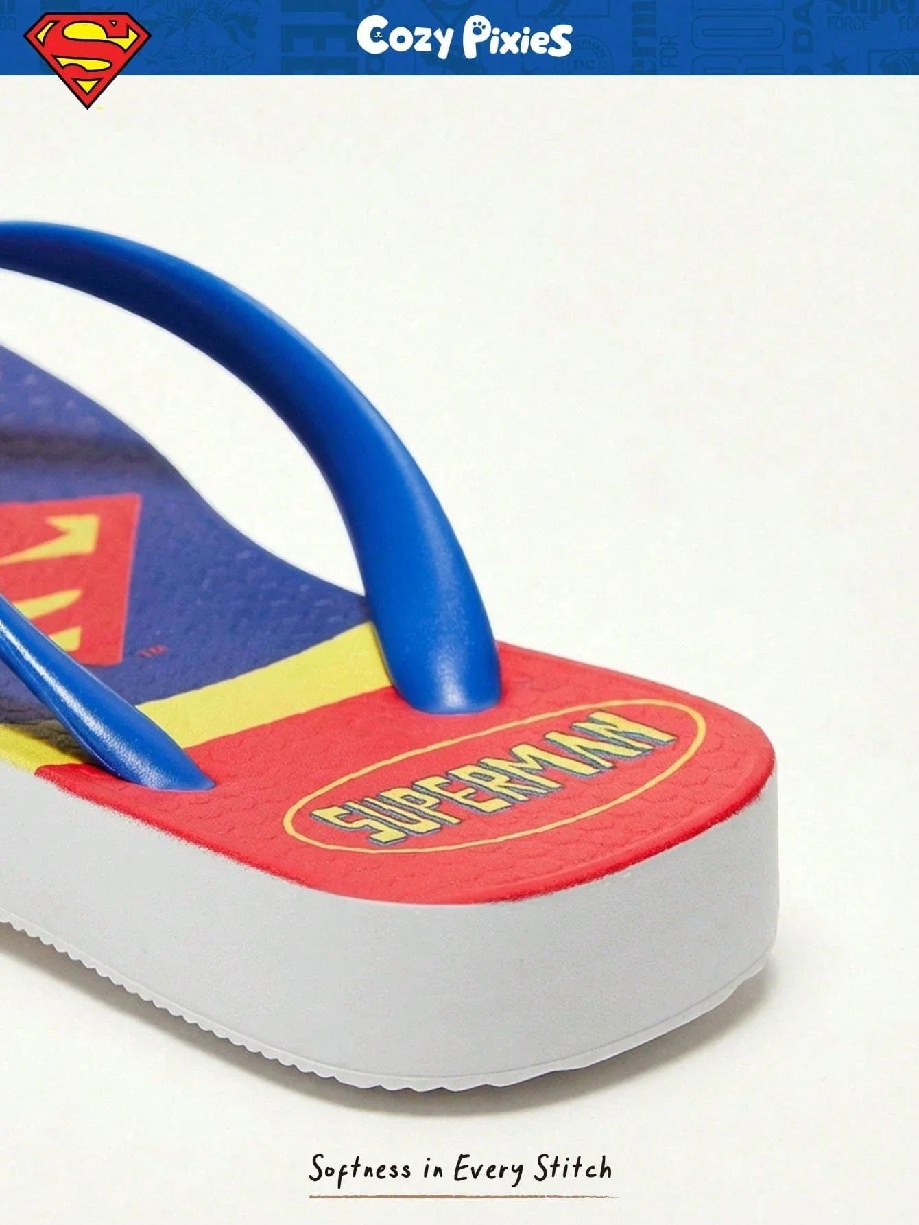 SUPERMAN X Cozy Pixies Summer Fun Pattern Baby Non-Slip Beach Slippers