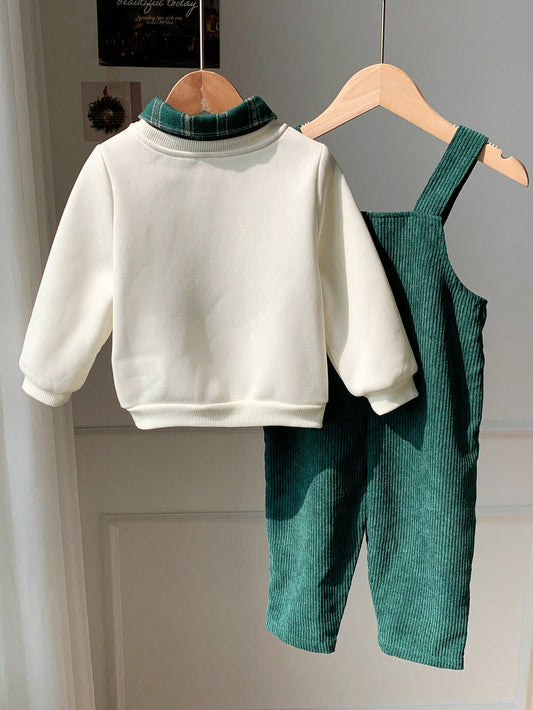 Baby Boy Fall And Winter Clothes Outfit Set, 2pcs/Set