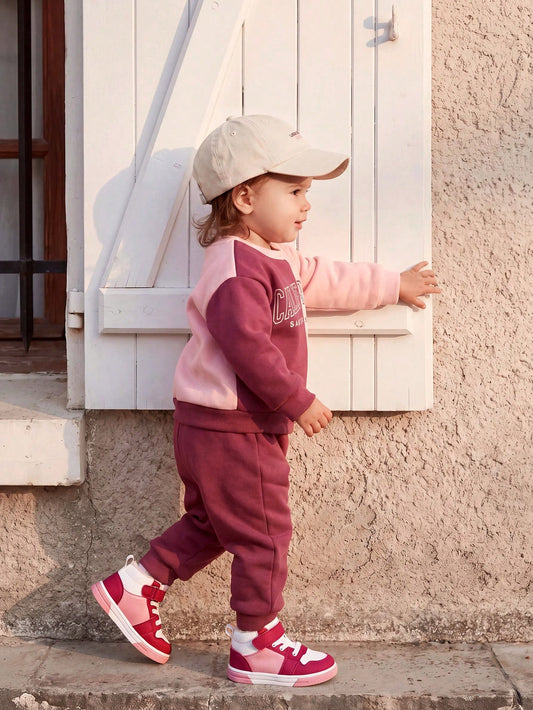 Pixies Autumn And Winter Fashion Versatile Fun Cute Pink Contrasting Color Girls High