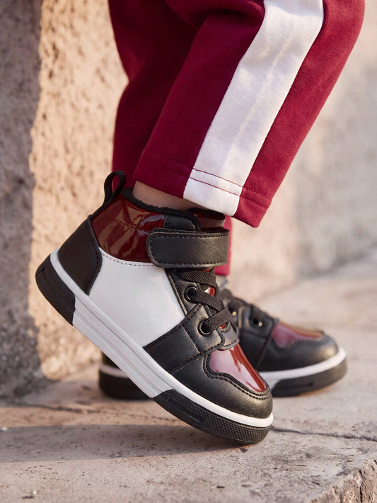 Pixies Autumn And Winter Fashion Versatile Fun Cute Black And Red Contrasting Colors Boys