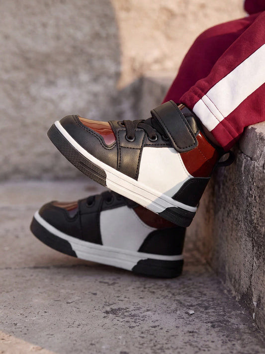 Pixies Autumn And Winter Fashion Versatile Fun Cute Black And Red Contrasting Colors Boys