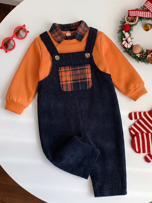 Baby Boy Fall And Winter Clothes Outfit Set, 2pcs/Set