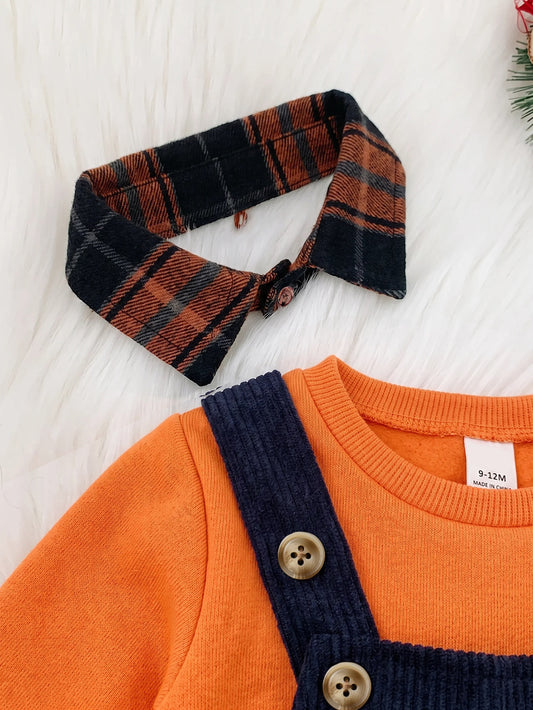 Baby Boy Fall And Winter Clothes Outfit Set, 2pcs/Set