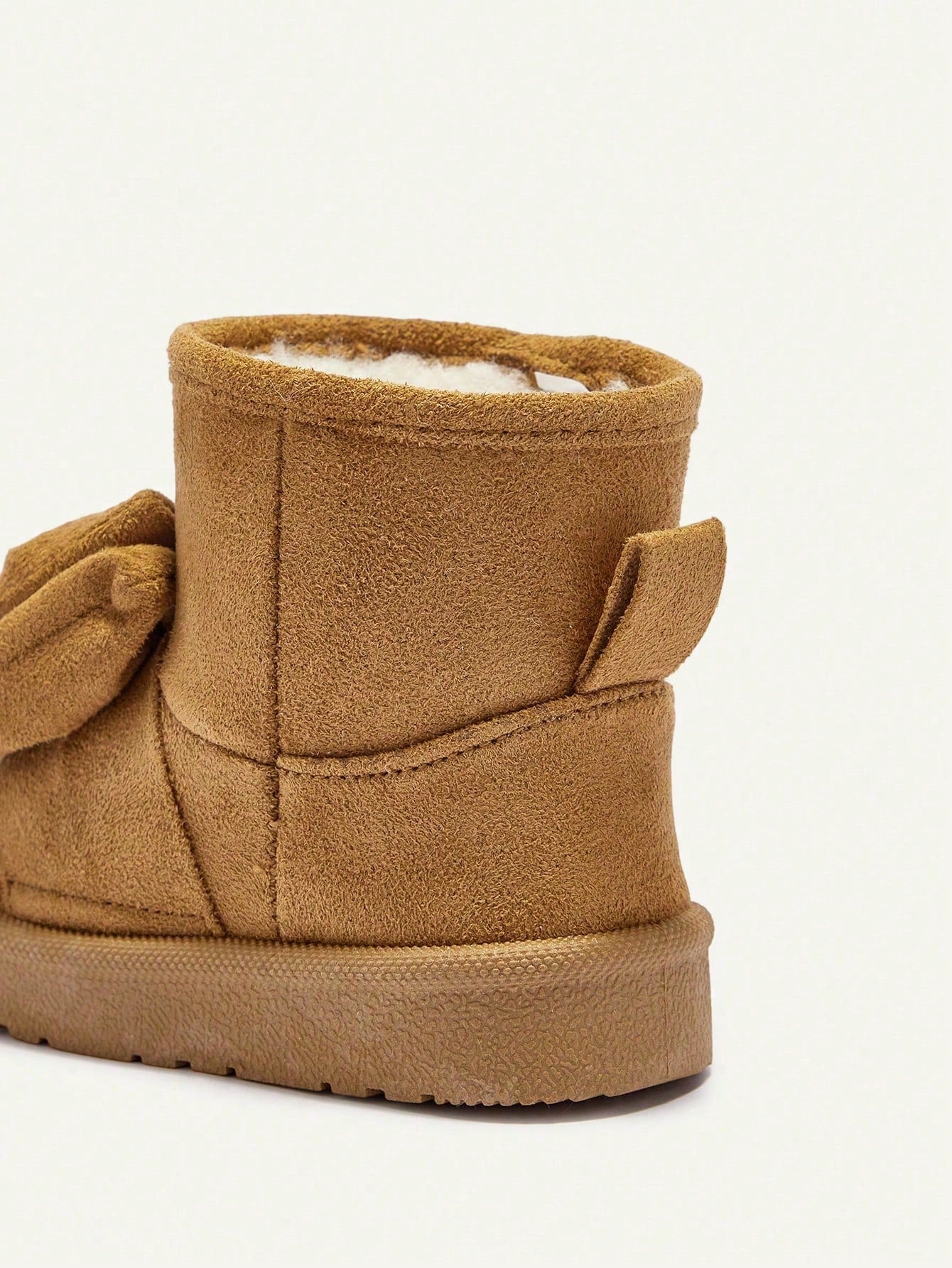 Bow Decor Round Toe Flat Comfortable Casual Slip-On Boots