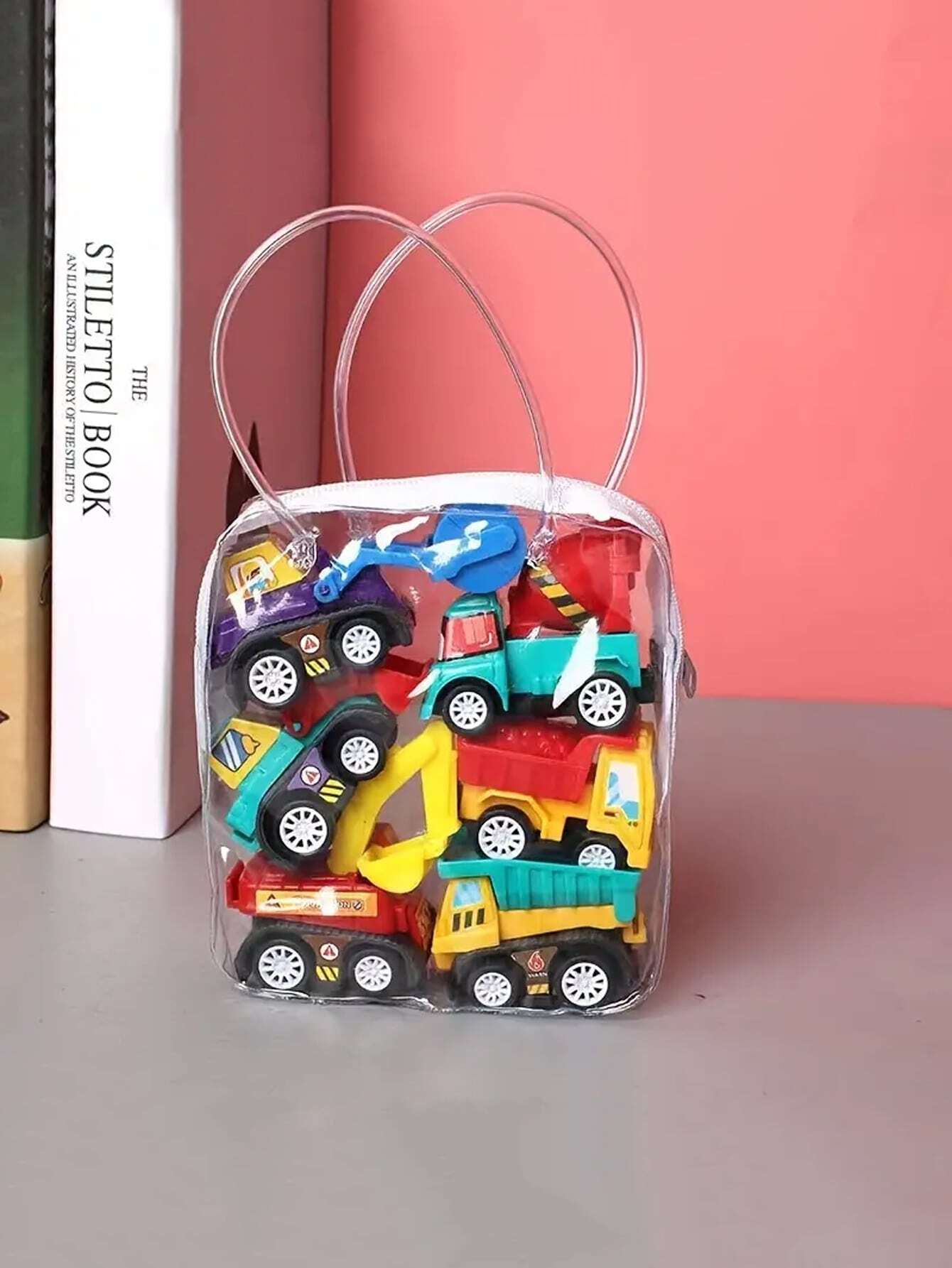 1 Bag 6pcs Car Sets Vehicle Model One-Size Yellow