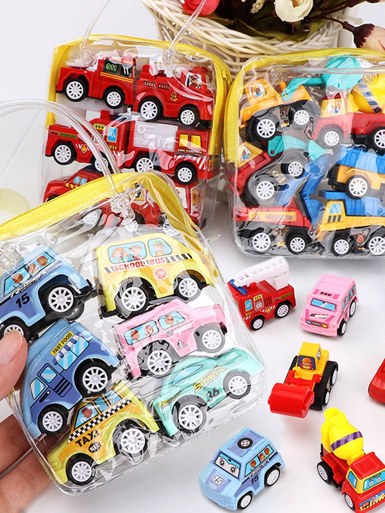 1 Bag 6pcs Car Sets Vehicle Model One-Size Navy