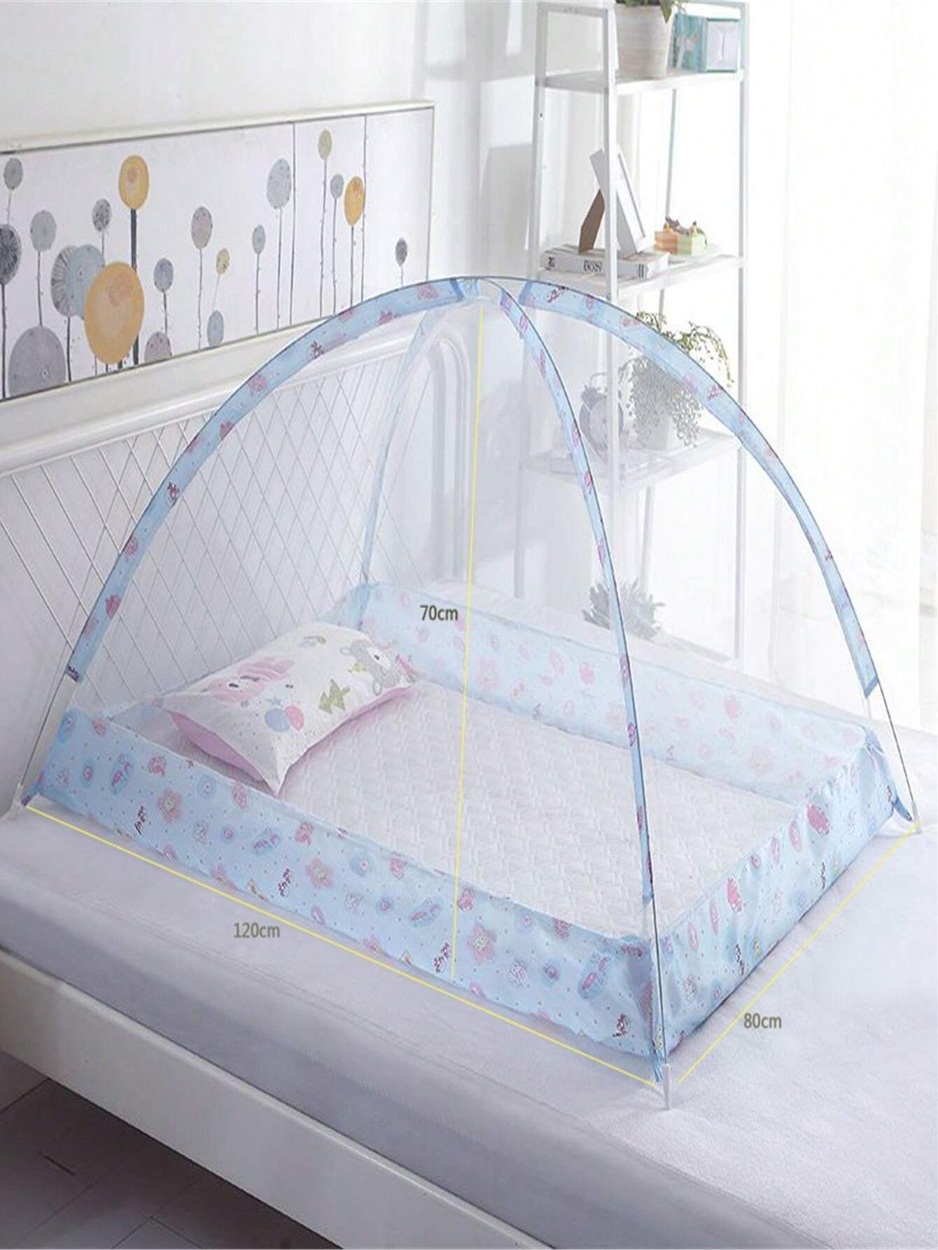 1 Piece Baby Baby Installation-Free Bottomless Anti-Mosquito Simple Mosquito Net Blue 80*120cm 0-3Y