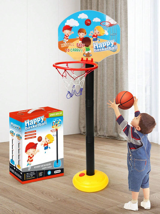 1 Set Adjustable Height Kids' Basketball Hoop Red 6619