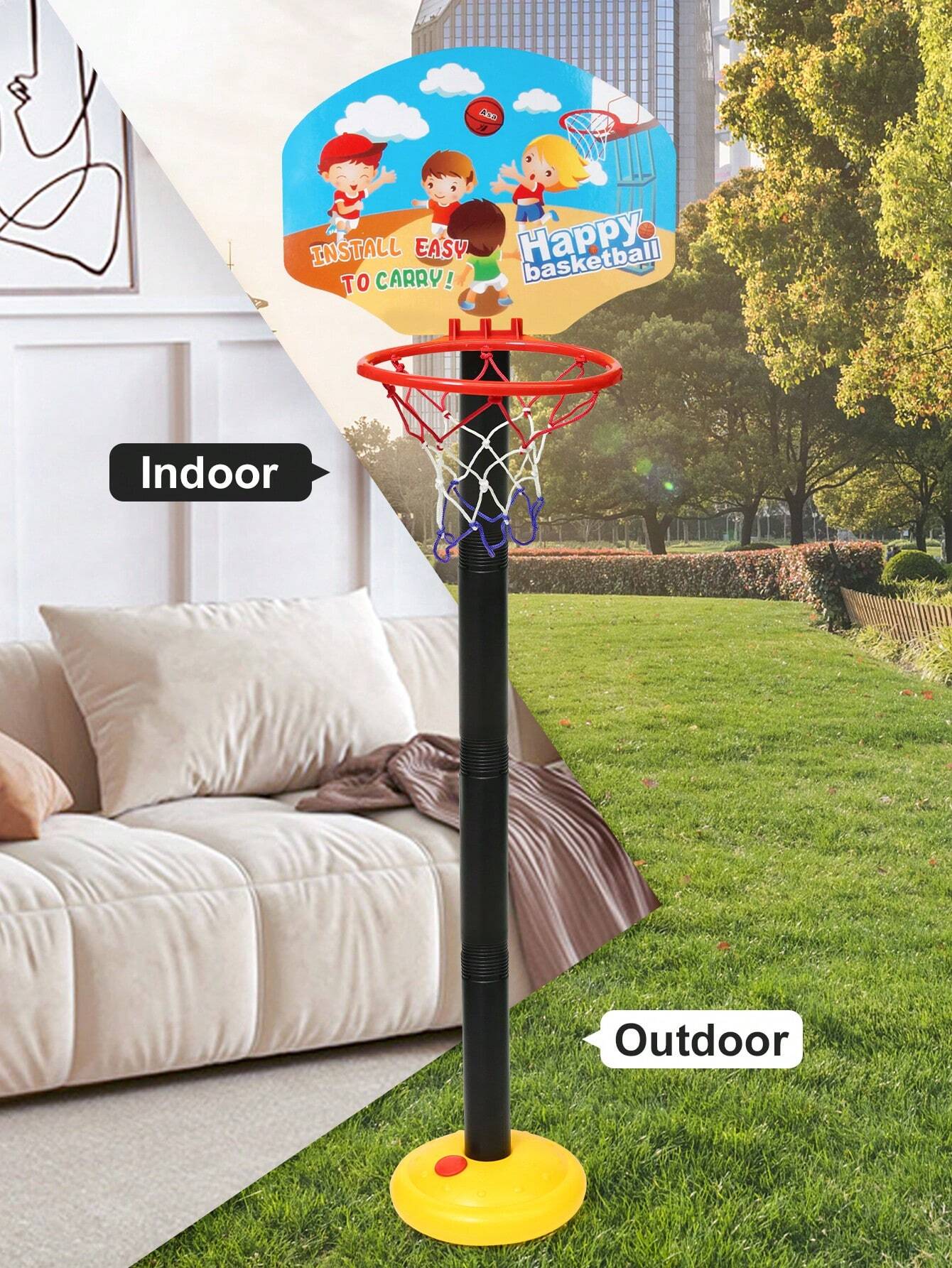 1 Set Adjustable Height Kids' Basketball Hoop
