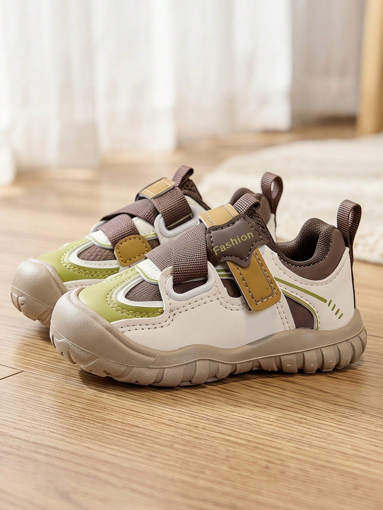 Retro Color-Block Anti-Collision Toe Design, Outdoor Casual Style