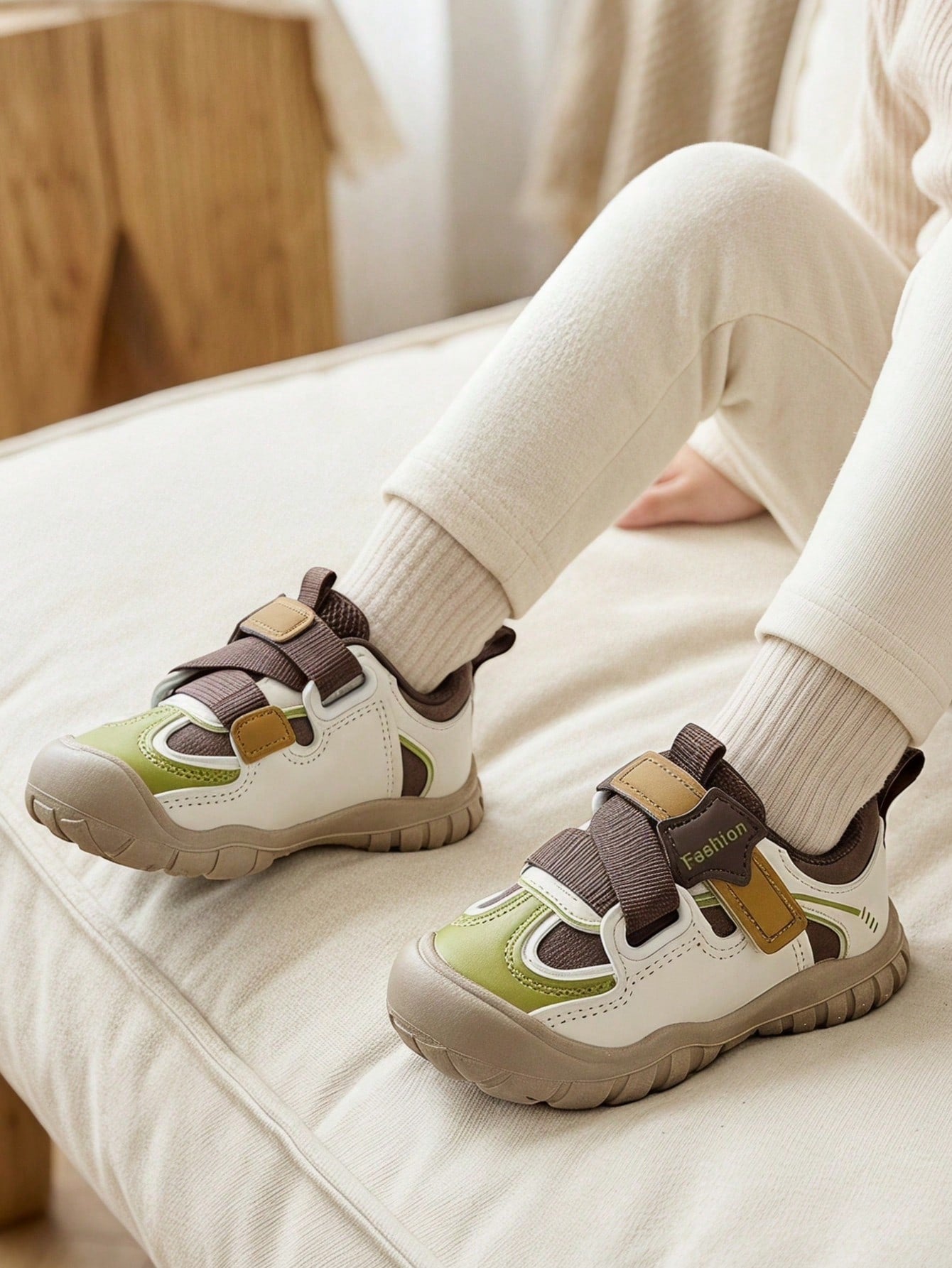 Retro Color-Block Anti-Collision Toe Design, Outdoor Casual Style