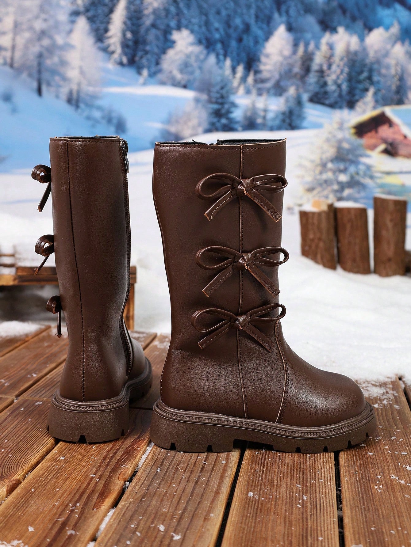 Bow Decor Mid-Calf Classic Boots