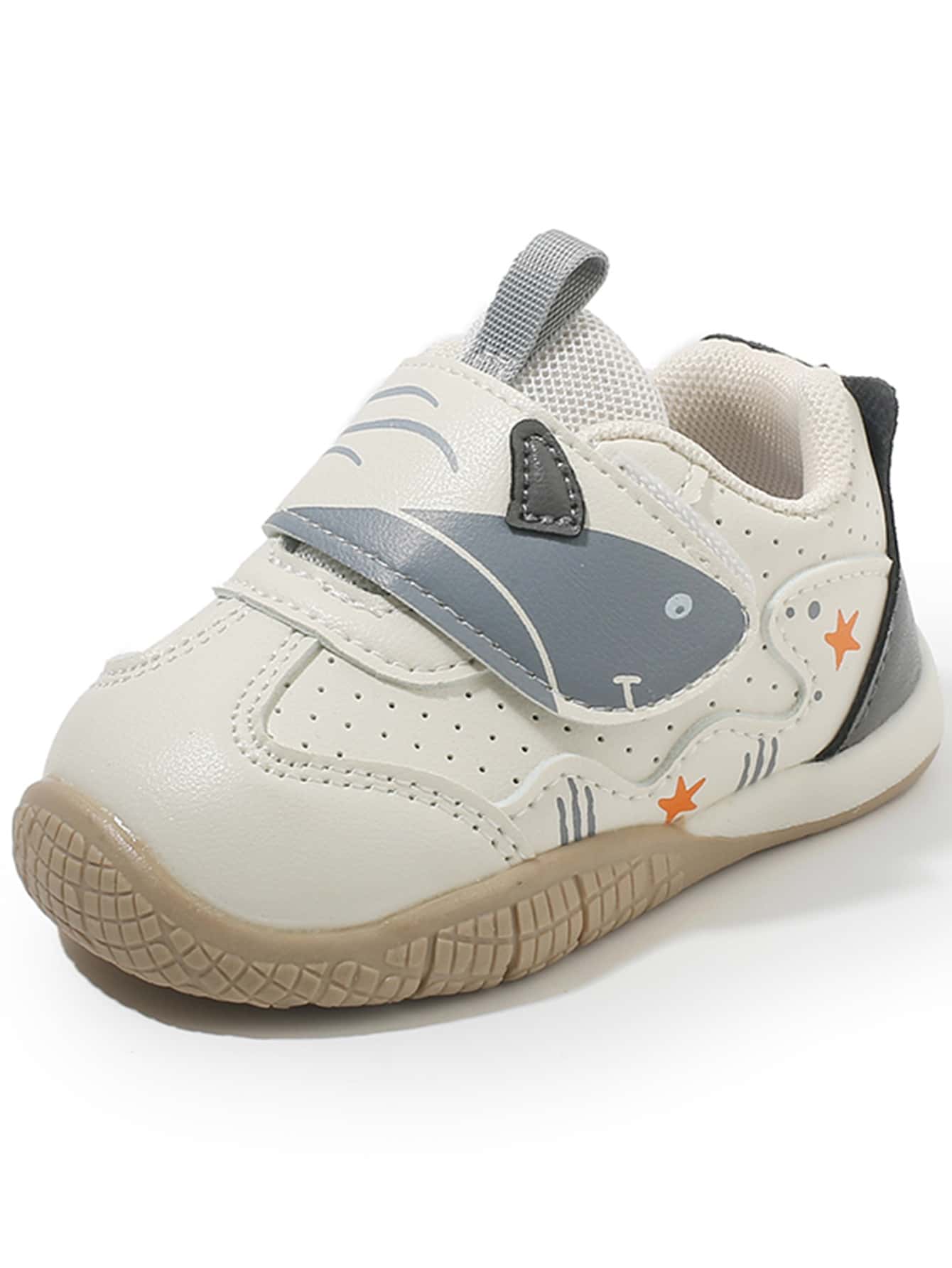 1 Pair Children's Casual Skate Shoes, Simple Hook And Loop Flat