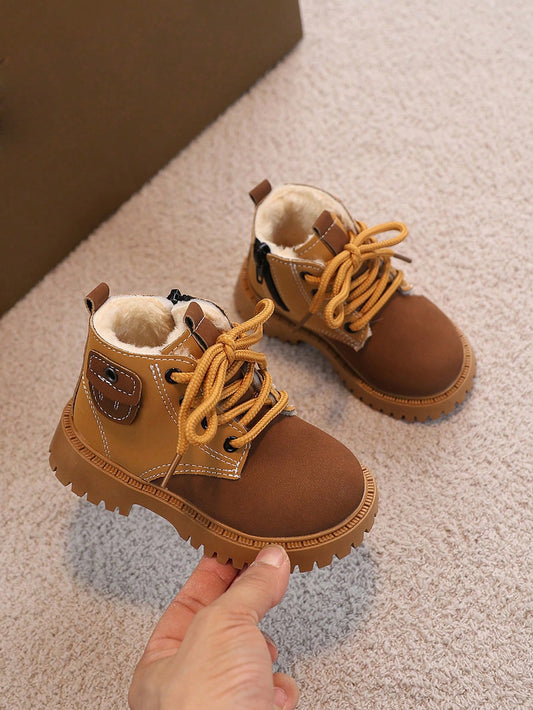 1 Pair Children's Outdoor Soft-Sole Comfortable Thick Warm Fashion Versatile Snow Boots