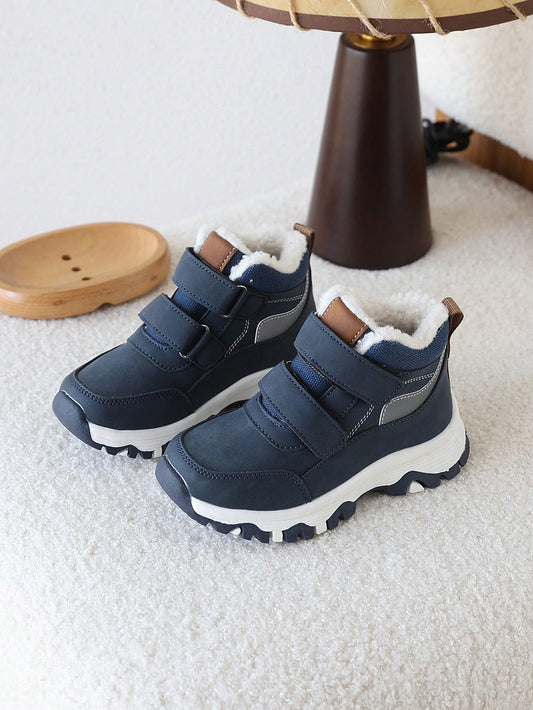 1 Pair Children's Thermal Lined Anti-Slip Durable Outdoor Sports Shoes Blue