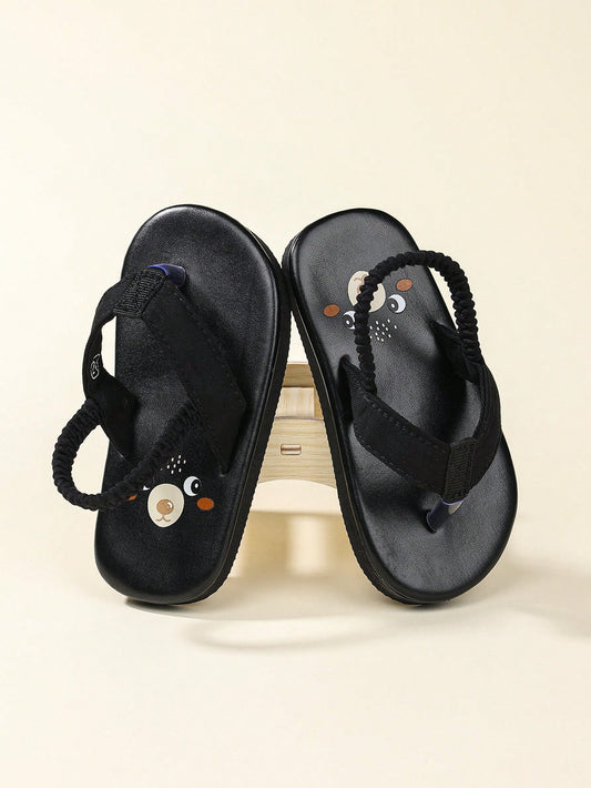 Printed Slip-On Non-Slip Flip Flops, Kid-Friendly Outdoor Shoes