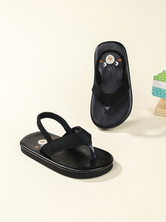 Printed Slip-On Non-Slip Flip Flops, Kid-Friendly Outdoor Shoes