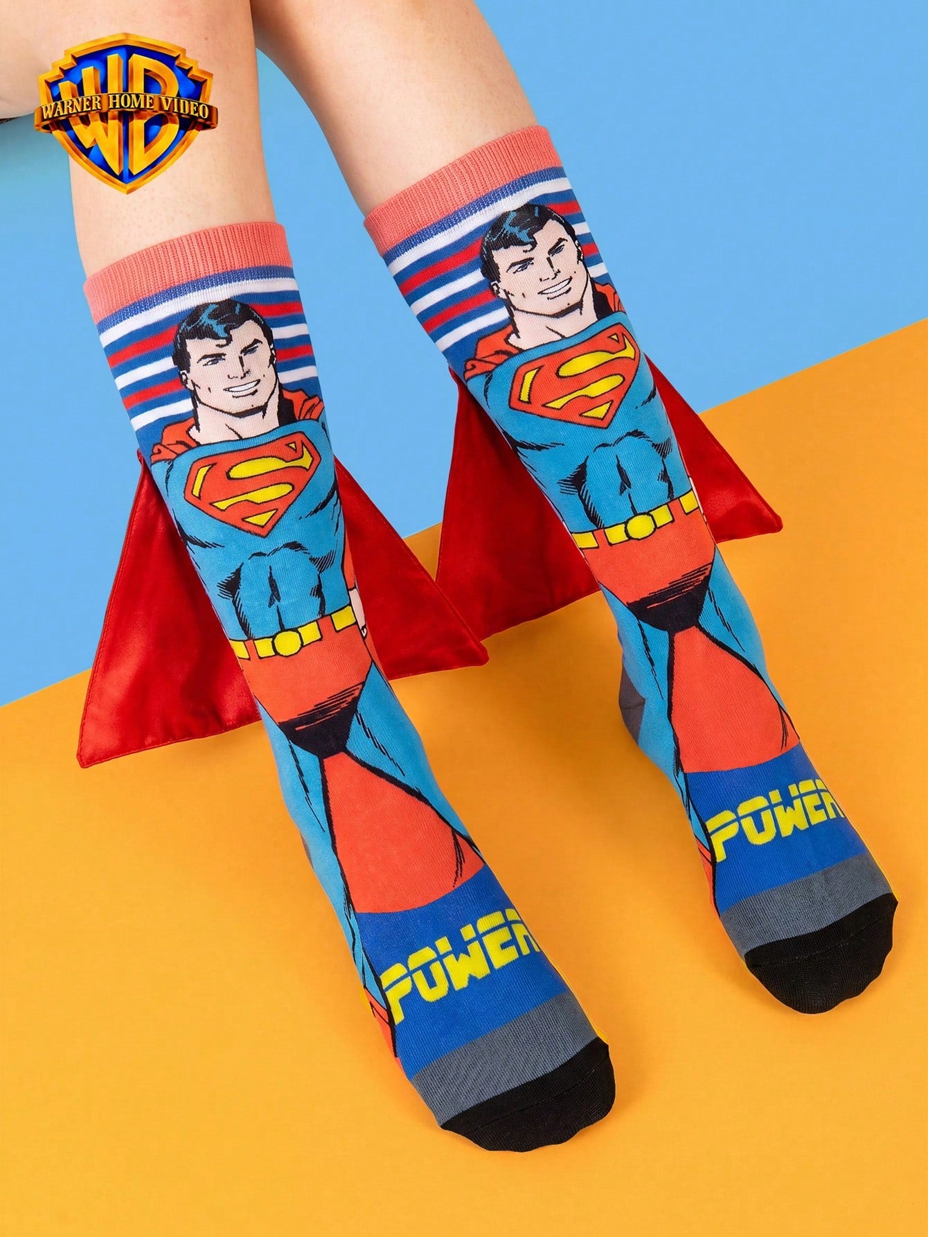 1 Pair Cute Superhero Fan Knee-High Socks And Fashionable Children's High Socks