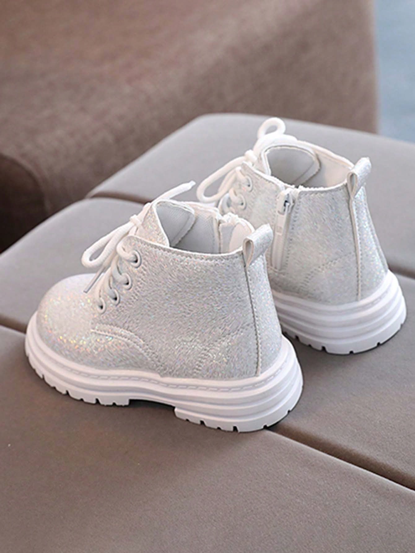 1 Pair Fashionable Classic Round Toe PU Shiny Cute Princess Boots