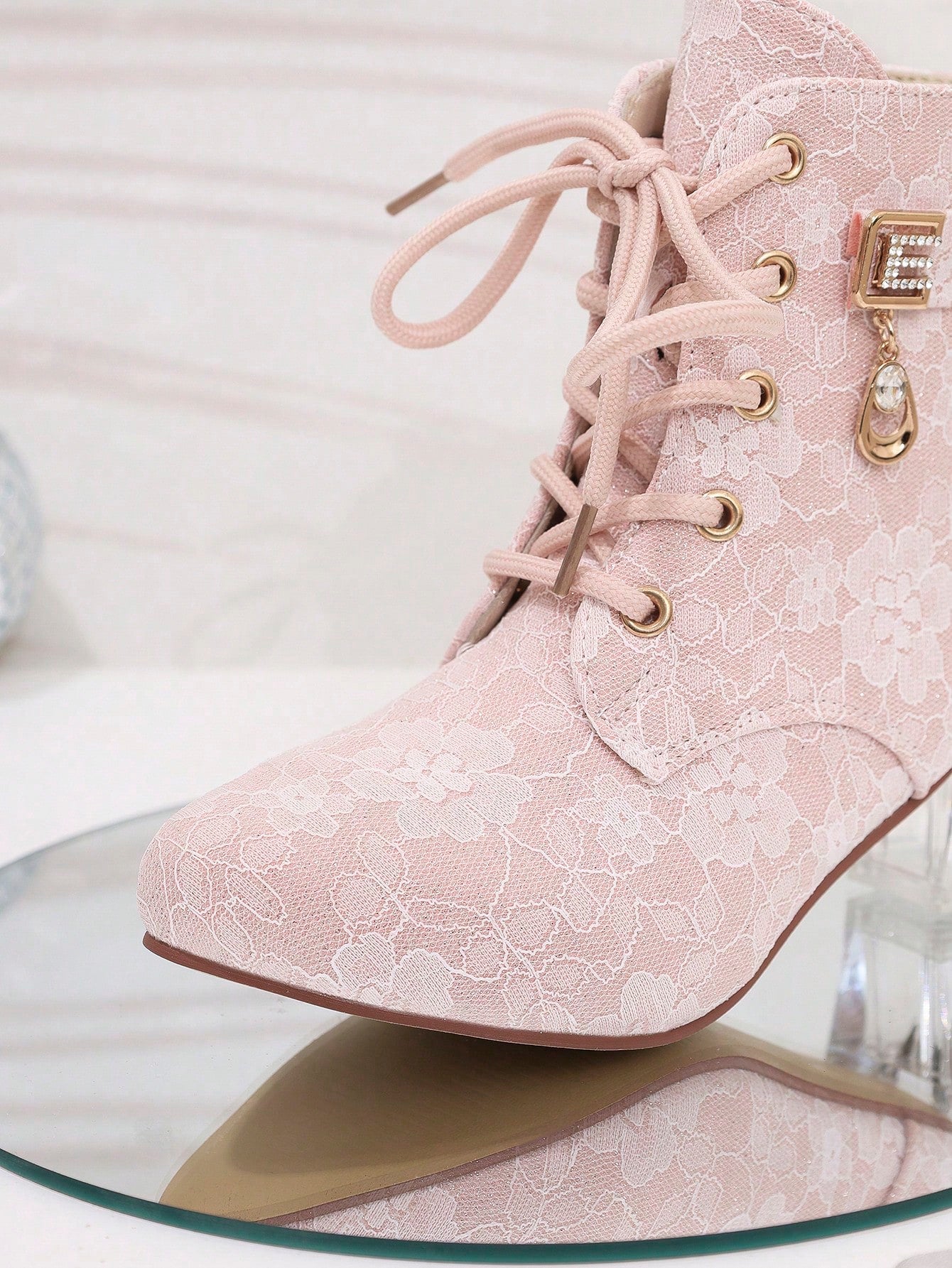 1 Pair Girls Glitter Sequin Ankle Boots