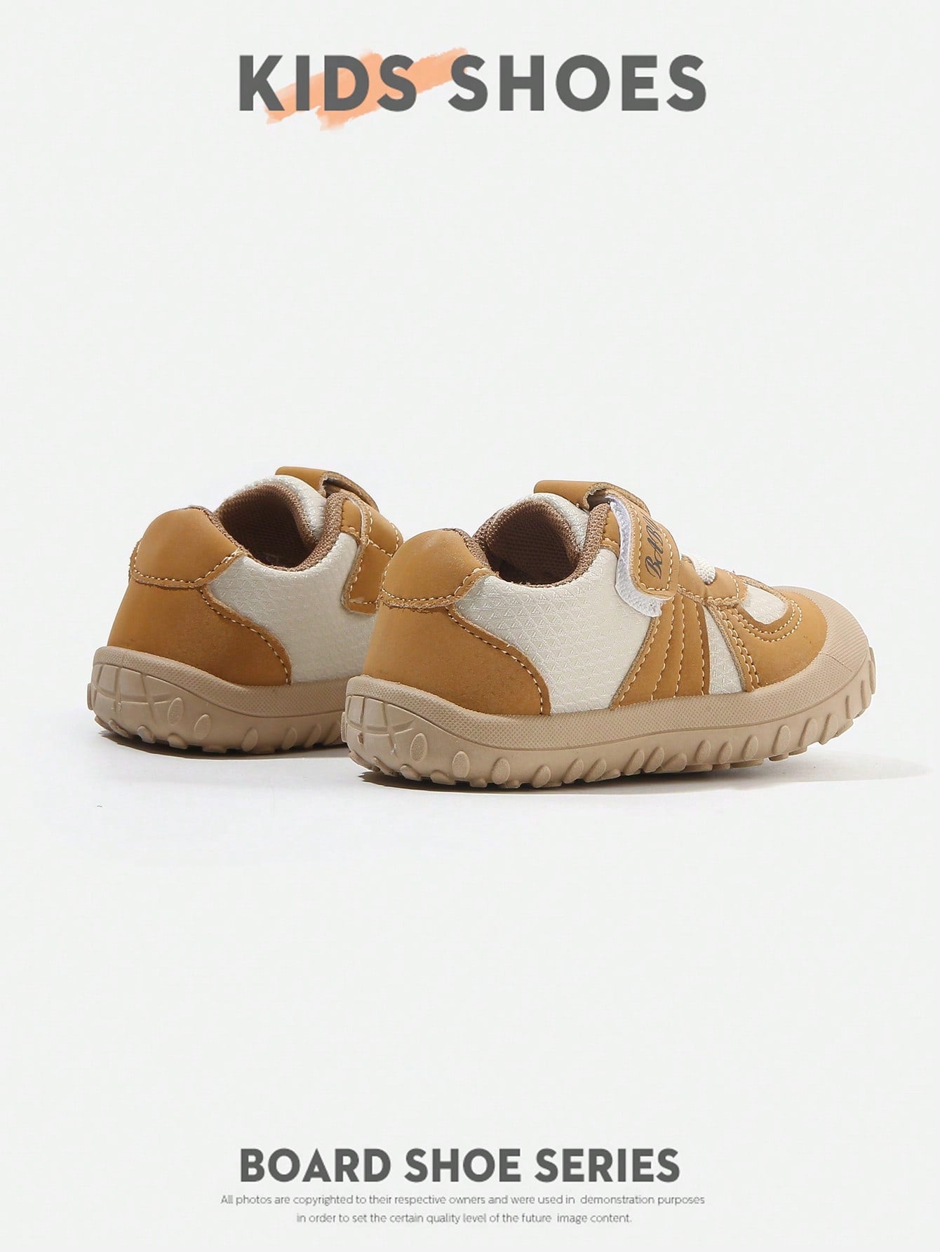 Bear Print Patchwork Closed-Toe Hook & Loop Flat Sole Korean Style Sneakers