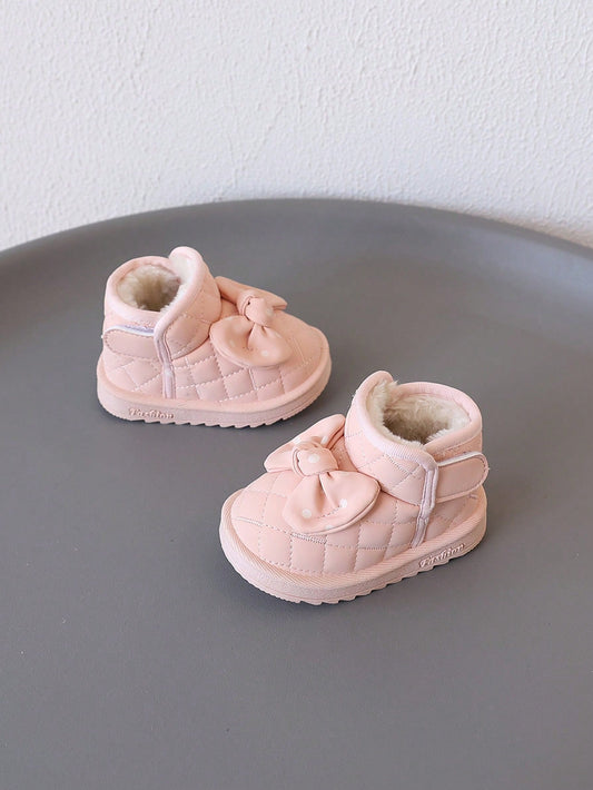 1 Pair Infant/Toddler Bow Decor Flat Sweet Ankle Boots