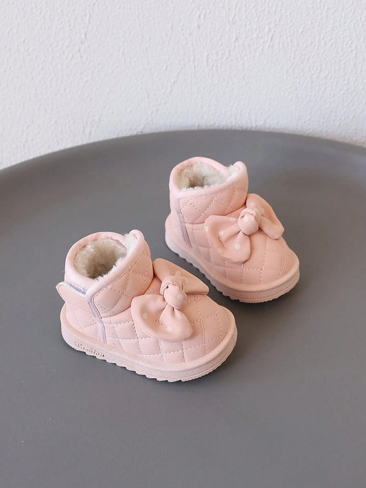 1 Pair Infant/Toddler Bow Decor Flat Sweet Ankle Boots