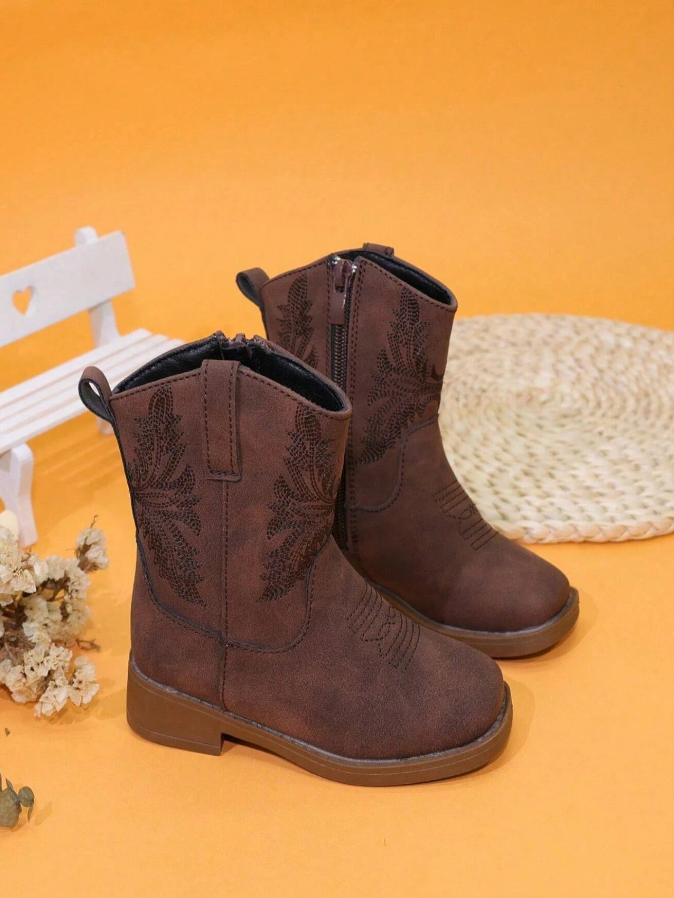 Embroidery Design, Soft & Comfortable, Non-Slip Rubber Sole, Dirt-Resistant Boots