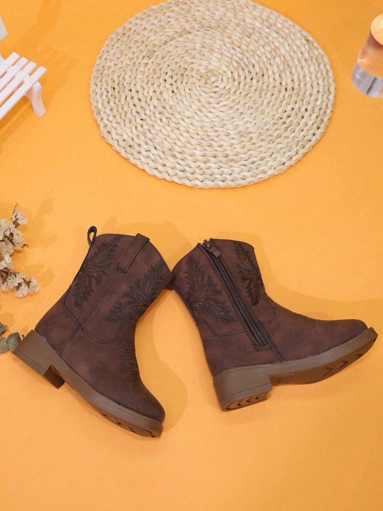 Embroidery Design, Soft & Comfortable, Non-Slip Rubber Sole, Dirt-Resistant Boots