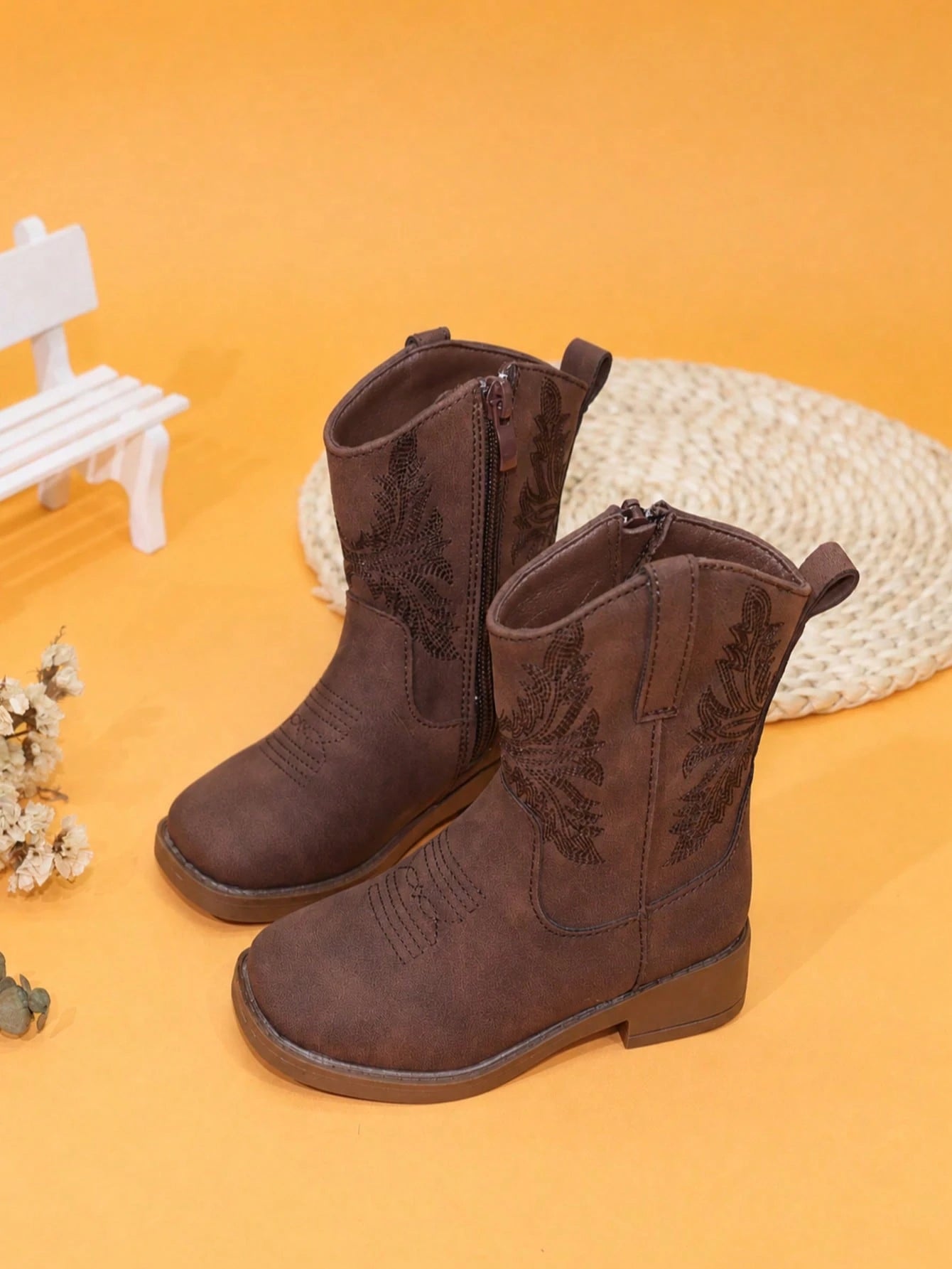 Embroidery Design, Soft & Comfortable, Non-Slip Rubber Sole, Dirt-Resistant Boots