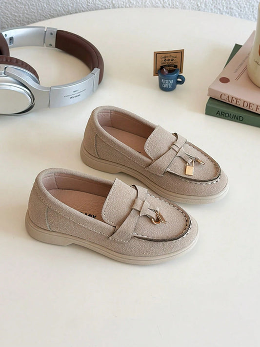 1 Pair Kids' Casual Solid Color Flat Shoes, PU Material